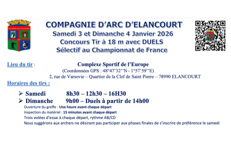 Concours Tir à 18m du 3 et 4 Janvier